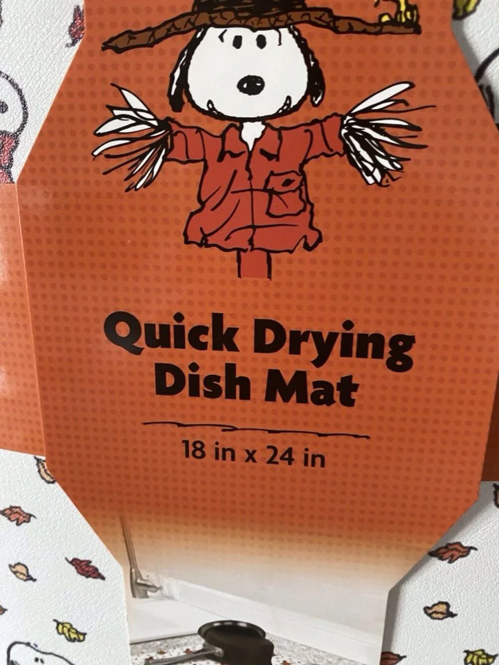 Peanuts Snoopy In Chunky Sweater QUICK DRYING RUBBER Kitchen Mat 18 X 24” NEW